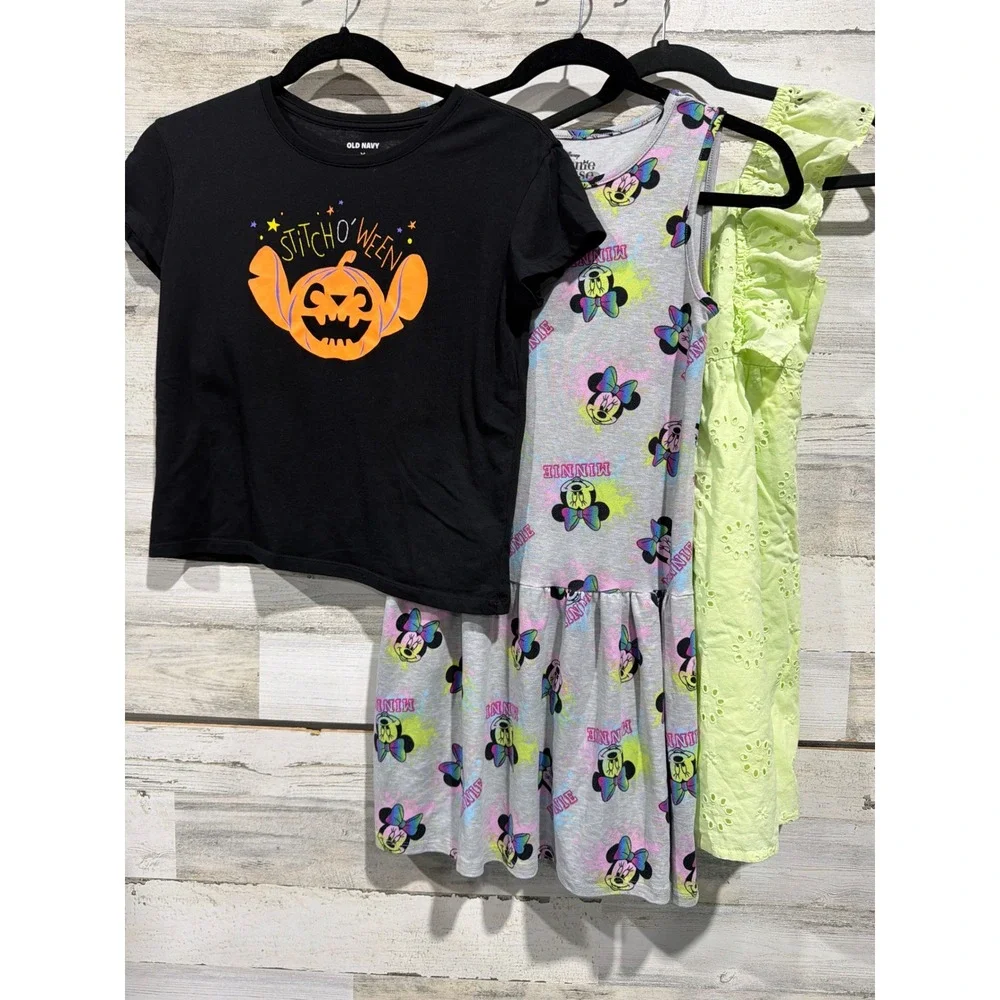 Old Navy Disney Carters Bundle Girls 10/12 Halloween Stitch Minnie Eyelet EUC